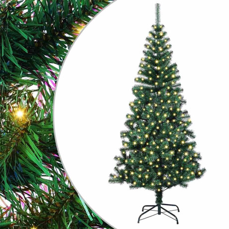 vidaXL Kunstkerstboom met decoratieve touwlichten Groen 210cm PVC afbeelding2 - 1