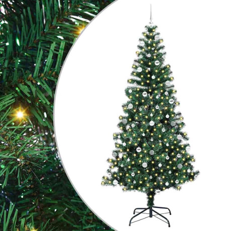vidaXL Kunstmatig Voorverlicht Kerstboom Groen 240cm PVC en Metaal afbeelding2 - 1