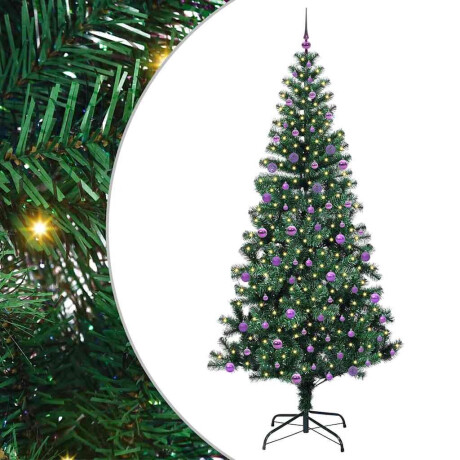 vidaXL Kunstmatig Voorverlicht Kerstboom Groen 240cm PVC en Metaal afbeelding2 - 1