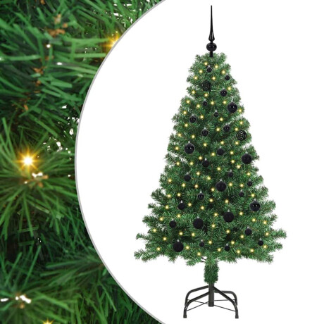 vidaXL Kunstkerstboom Groen 150 cm PVC en Staal en Kunststof afbeelding2 - 1
