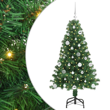vidaXL Kunstkerstboom Groen 150 cm PVC en Staal en Kunststof afbeelding2 - 1