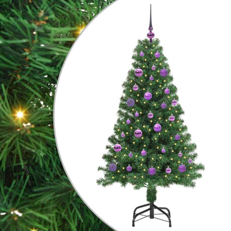 vidaXL Kunstkerstboom Groen 150 cm PVC en Staal en Kunststof afbeelding2 - 1
