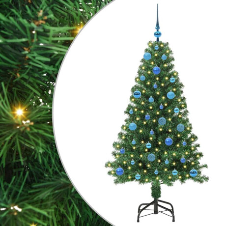 vidaXL Kunstkerstboom met decoratieve touwlichten Groen 150 cm PVC afbeelding2 - 1