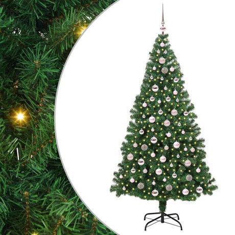 vidaXL Kunstkerstboom Groen 210 cm PVC en Staal en Kunststof afbeelding2 - 1