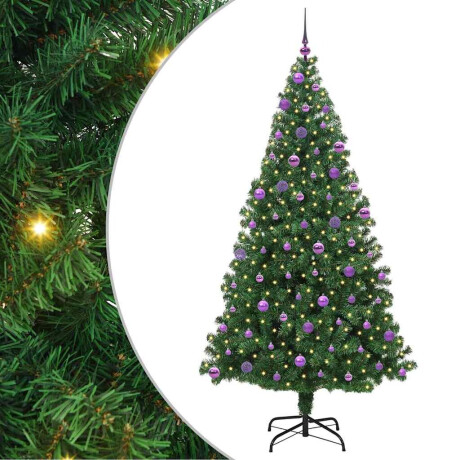 vidaXL Kunstkerstboom Groen 210 cm PVC en Staal en Kunststof afbeelding2 - 1