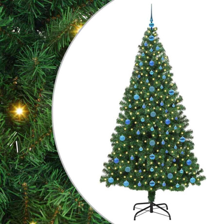 vidaXL Kunstkerstboom Groen 210 cm PVC en Staal en Kunststof afbeelding2 - 1