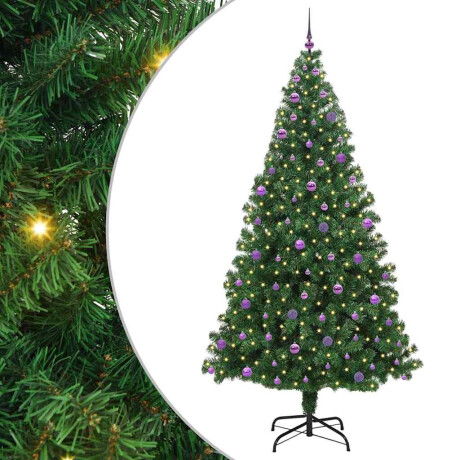 vidaXL Kunstkerstboom Groen 240 cm PVC en Staal en Kunststof afbeelding2 - 1