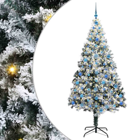 vidaXL Kunstkerstboom Groen 210 x 135 cm PVC en Staal en Kunststof afbeelding2 - 1