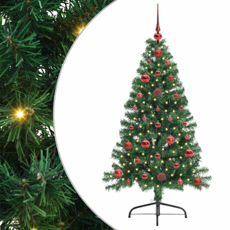 vidaXL Kunstmatig Voorverlicht Kerstboom met 150 LED Groen 120 cm PVC afbeelding2 - 1
