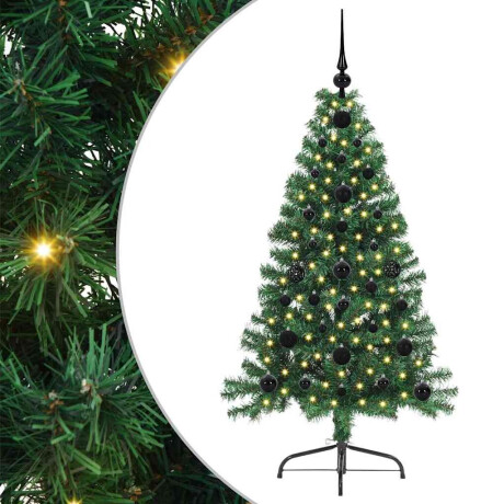 vidaXL Kunstmatig Voorverlicht Kerstboom met 150 LED Groen 120 cm PVC afbeelding2 - 1