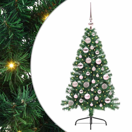 vidaXL Kunstmatig Voorverlicht Kerstboom met 150 LED Groen 120 cm PVC afbeelding2 - 1