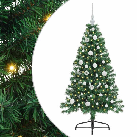 vidaXL Kunstmatig Voorverlicht Kerstboom met 150 LED Groen 120 cm PVC afbeelding2 - 1