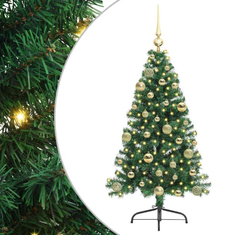 vidaXL Kunstmatig Voorverlicht Kerstboom met 150 LED Groen 120 cm PVC afbeelding2 - 1
