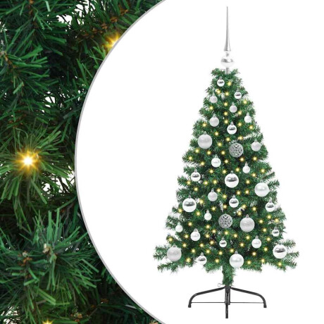 vidaXL Kunstmatig Voorverlicht Kerstboom met 150 LED Groen 120 cm PVC afbeelding2 - 1