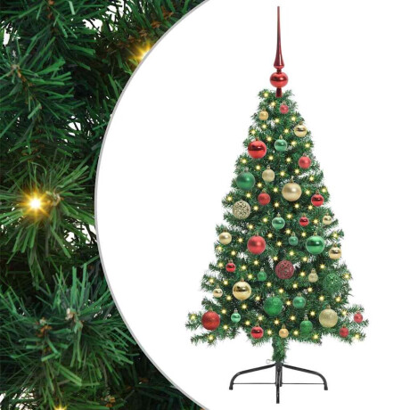 vidaXL Kunstmatig Voorverlicht Kerstboom met 150 LED Groen 120 cm PVC afbeelding2 - 1