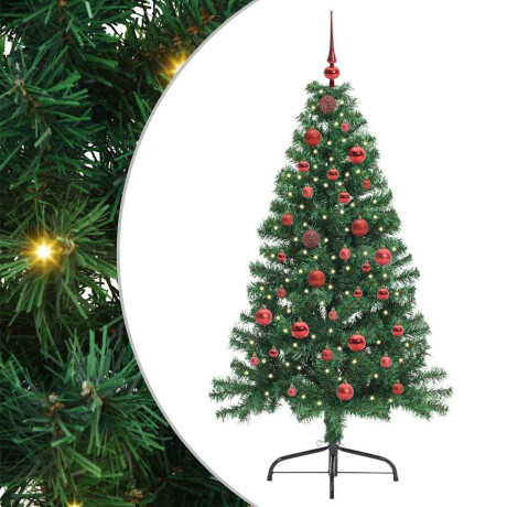 vidaXL Kunstmatig Voorverlicht Kerstboom met 150 LED Groen 150 cm PVC afbeelding2 - 1