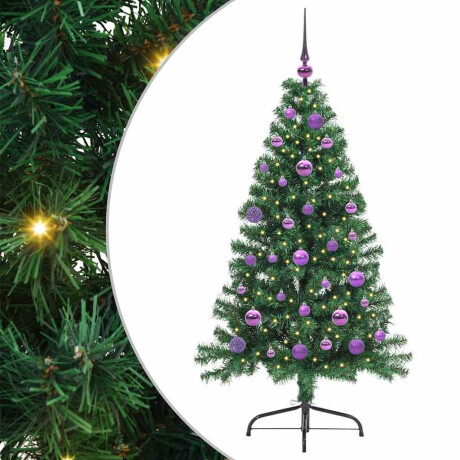 vidaXL Kunstmatig Voorverlicht Kerstboom met 150 LED Groen 150 cm PVC afbeelding2 - 1