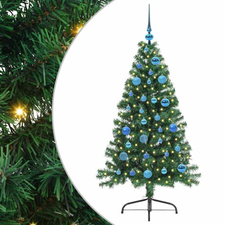 vidaXL Kunstmatig Voorverlicht Kerstboom met 150 LED Groen 150 cm PVC afbeelding2 - 1