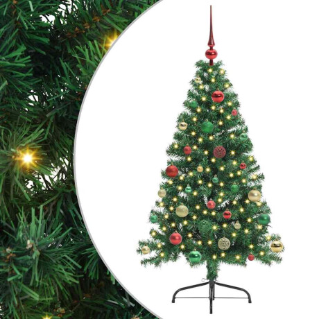 vidaXL Kunstmatig Voorverlicht Kerstboom met 150 LED Groen 150 cm PVC afbeelding2 - 1