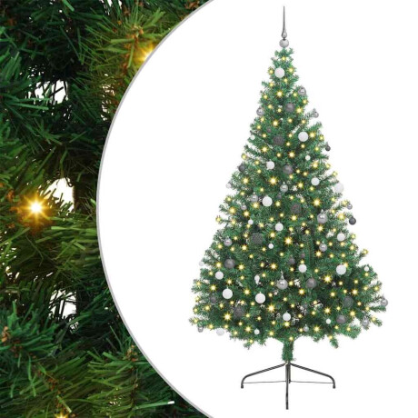 vidaXL Kunst Kerstboom met verlichting met 300 LED's Groen 240 cm PVC afbeelding2 - 1