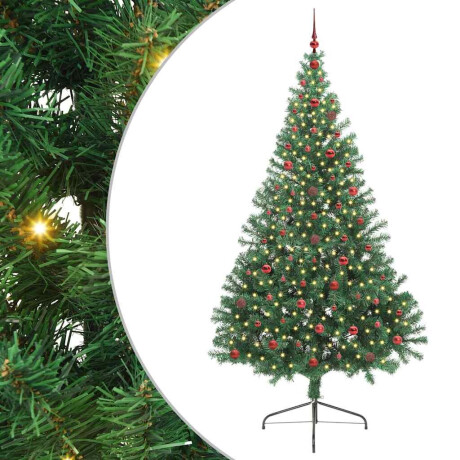 vidaXL Kunstmatig Voorverlicht Kerstboom met 300 LED Groen 240 cm PVC afbeelding2 - 1