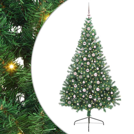 vidaXL Kunstmatig Voorverlicht Kerstboom met 300 LED Groen 240 cm PVC afbeelding2 - 1