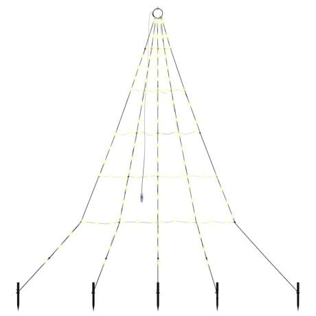 vidaXL LED Kerstboom met Grondspiesjes Warmwit 182 cm Metaal afbeelding2 - 1