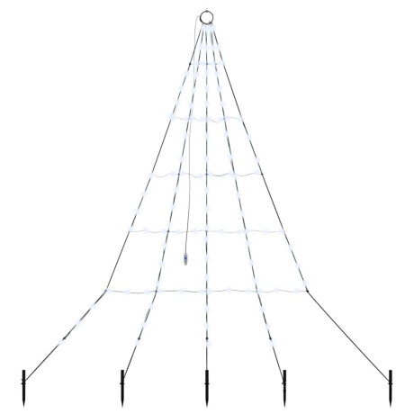 vidaXL LED Kerstboom met Grondspiesjes Koudwit 182 cm Metaal afbeelding2 - 1