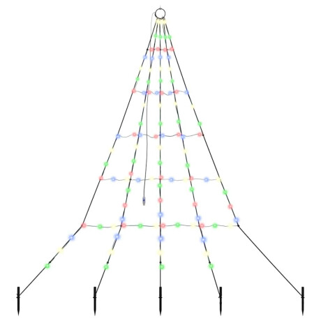 vidaXL LED Kerstboom met Grondspiesjes Multikleur 182 cm Metaal afbeelding2 - 1