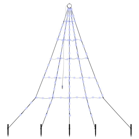 vidaXL LED Kerstboom met Grondspiesjes met 112 LED Blauw 182 cm Metaal afbeelding2 - 1