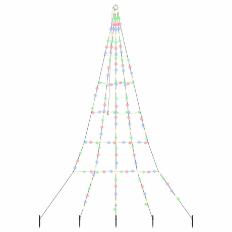 vidaXL LED Kerstboom met Grondspiesjes Multikleur 306 cm Metaal afbeelding2 - 1