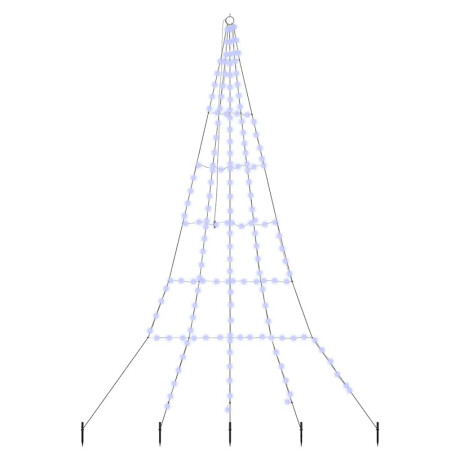 vidaXL LED Kerstboom met Grondspiesjes met 168 LED Blauw 306 cm Metaal afbeelding2 - 1