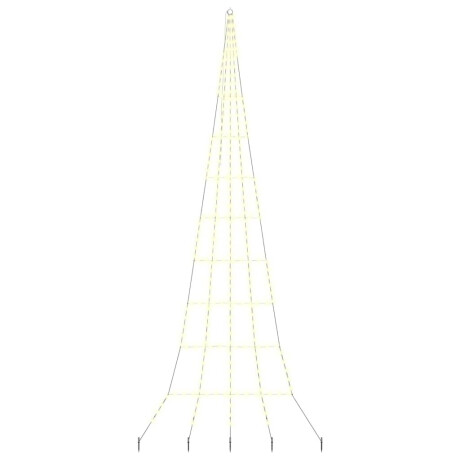 vidaXL LED Kerstboom met Grondspiesjes Warmwit 511 cm Metaal afbeelding2 - 1