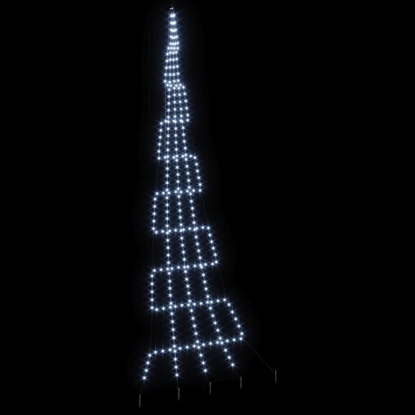 vidaXL LED Kerstboom met Grondspiesjes Koudwit 511 cm Metaal afbeelding2 - 1