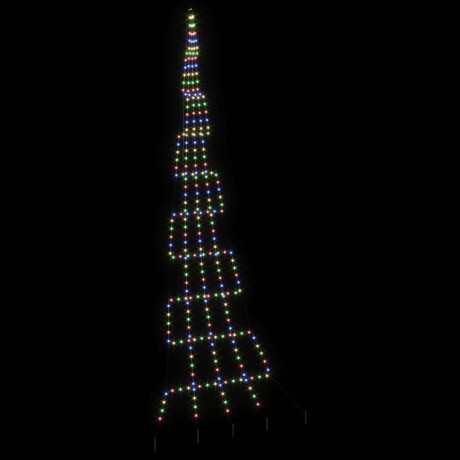 vidaXL LED Kerstboom met Grondspiesjes Multikleur 511 cm Metaal afbeelding2 - 1