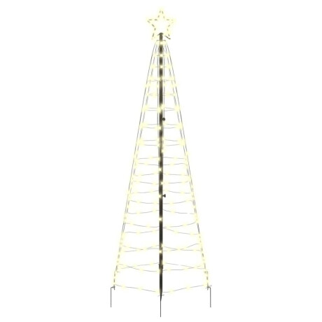vidaXL LED Kerstboom met 390 LED met grondpennen Warmwit 250 cm IJzer afbeelding2 - 1