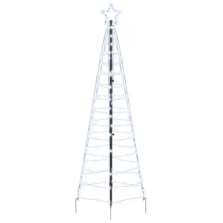 vidaXL LED Kerstboom met Grondspiesjes Koudwit 250 cm IJzer afbeelding2 - 1