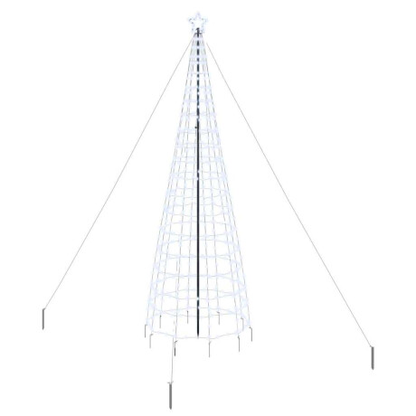 vidaXL LED Kerstboom met Grondspiesjes Koudwit 400 cm IJzer afbeelding2 - 1