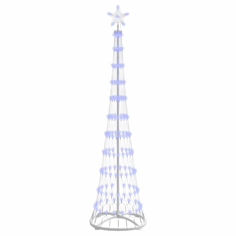 vidaXL LED Kerstboom met 230 LED Blauw 51 x 51 x 190 cm Metaal afbeelding2 - 1