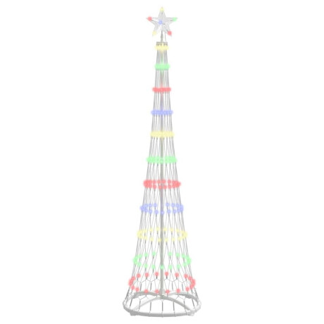 vidaXL LED Kerstboom met 230 LED Multikleur 51 x 51 x 190 cm Metaal afbeelding2 - 1