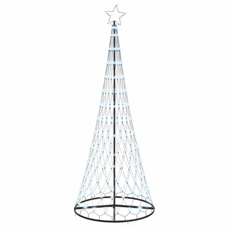 vidaXL LED Kerstboom met 290 LED Koudwit 138.5 x 138.5 x 399 cm Metaal afbeelding2 - 1
