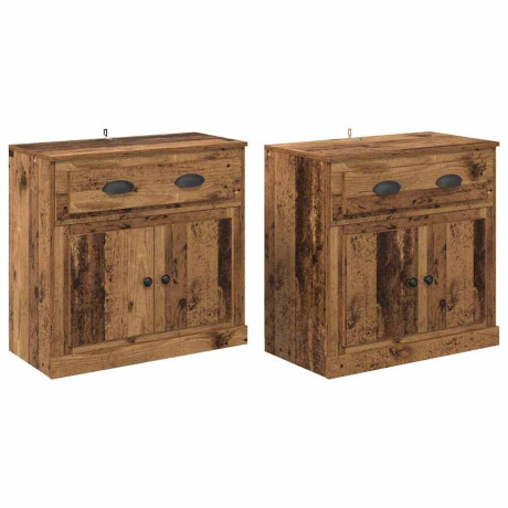 vidaXL Dressoirs 2 pcs Oud Hout 70 x 35,5 x 67,5 cm Bewerkt hout afbeelding2 - 1