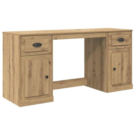 vidaXL Bureau met kast Artisan Eiken 154,5 x 50 x 75 cm Bewerkt hout afbeelding2 - 1