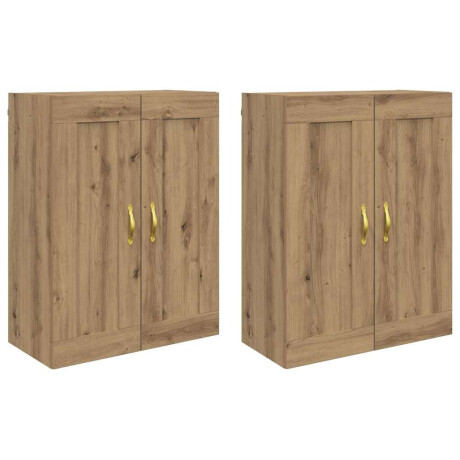 vidaXL Wandkasten 2 pcs Artisan Eiken 69,5 x 34 x 90 cm Bewerkt hout afbeelding2 - 1