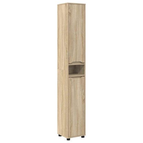 vidaXL Badkamer Kast Sonoma Eiken 30,5 x 30 x 195 cm Bewerkt hout afbeelding2 - 1