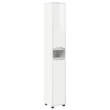 vidaXL Badkamer Kast Hoogglans wit 30,5 x 30 x 195 cm Bewerkt hout afbeelding2 - 1
