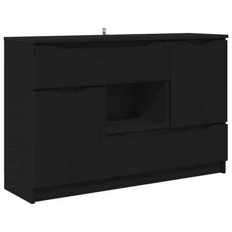 vidaXL Dressoir met lade Zwart 100 x 30 x 65,6 Bewerkt hout afbeelding2 - 1