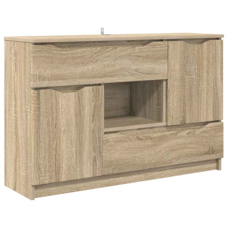 vidaXL Dressoir met lade Sonoma Eiken 100 x 30 x 65,6 Bewerkt hout afbeelding2 - 1