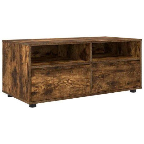 vidaXL TV-kast met lade Gerookt eiken 100 x 48 x 43 cm Bewerkt hout afbeelding2 - 1