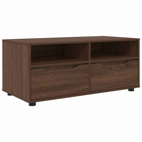 vidaXL TV-kast met lade Bruin Eiken 100 x 48 x 43 cm Bewerkt hout afbeelding2 - 1